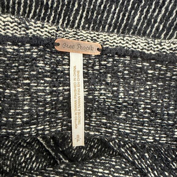 Free People Lenox Sweater Dress Ribbed Slouchy Tunic Relaxed Onyx Black Small - Picture 5 of 8